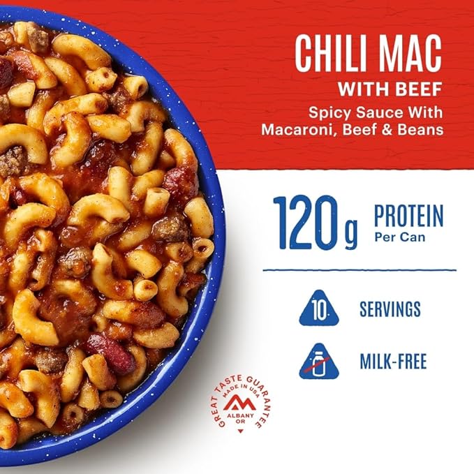 Mountain House Chili Mac with Beef #10 Can| Freeze-Dried Backpacking & Camping Food| Survival & Emergency Food | 6-Pack