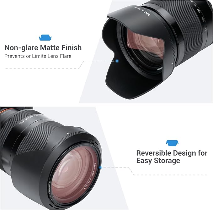 JJC ALC-SH136 Bayonet Reversible Lens Hood Shade for Sony FE 24-240mm F3.5-6.3 OSS Lens SEL24240, Replaces Sony ALC-SH136 Lens Hood, Allows to Attach 72mm Filter & Lens Cap