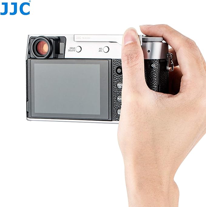 JJC TA-X100V Silver Thumbs Up Grip for Fuji X100V Camera, Hot Shoe Thumb Grip Comaptible with Fujifilm X100V X100F X-E3, Made of Premium Anodized Aluminium Alloy, Weight 6G, Size 66.128.39mm