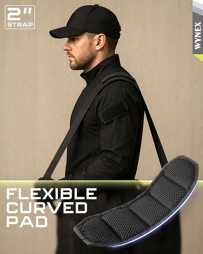 WYNEX Shoulder Strap Pad for Tactical Pouch, Universal Bag Strap with Detachable Thick Pad Single Shoulder Straps Replacement