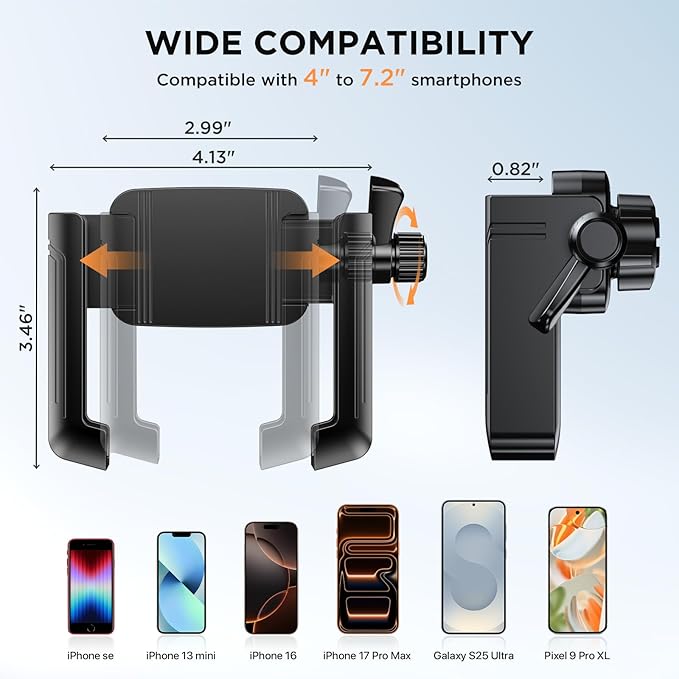 Miracase Bike Phone Holder, [Support Video Recording] Motorcycle Phone Mount, [Quick Lock] Bicycle Phone Mount Handlebar Cell Phone Clamp for Scooter, Friendly Compatible with iPhone Samsung