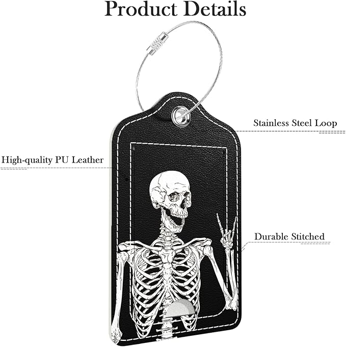 Luggage Tags for Suitcase, 2 Pack PU Leather Travel Cruise Luggage Tag with Privacy Flap, Name ID Label and Metal Loop for Women Men Girls Suitcase Baggage Bag Backpack, Stay Optimistic