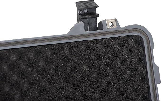 MEIJIA All Weather Rolling Waterproof Protective Case, Hard Camera Case,Dry Case with Retractable Pull Handle and Wheels,Foam Inserted,22 x13.81x9inches (Grey)