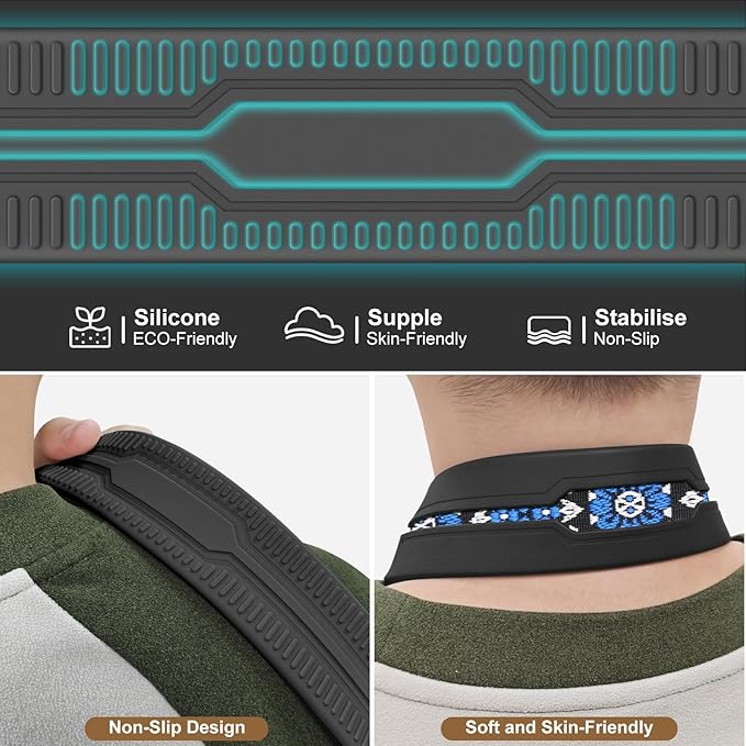 Neck Strap Silicone Camera Straps - Padded Camera Strap, 1.5" Wide Adjustable Nylon Shoulder Strap - Compatible with Canon, Nikon, Sony, and More DSLR and Mirrorless Cameras (Blue)