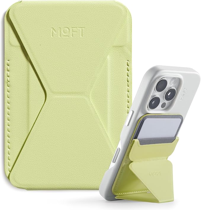 MOFT Magnetic Wallet Stand Compatible with iPhone 17/16/15/14/13/12 Series, Angle Adjustment & Magsafe Compatible MOVAS Phone Stand, Soft Avocado
