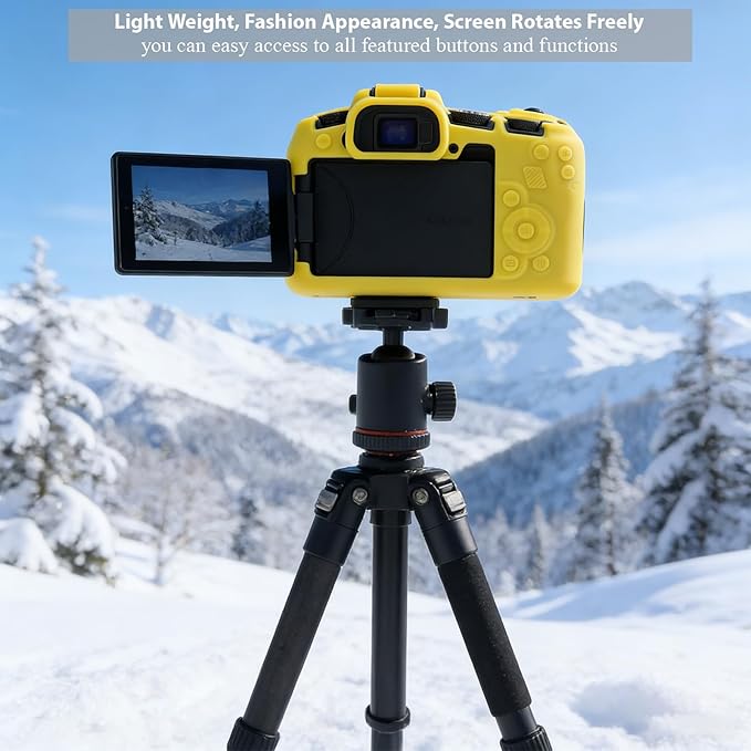 Frevyve Case for Canon EOS RP Body Camera, Skin, Anti-Scratch, Lightweight Sleeve, Soft Silicone Rubber Protective Case Cover for EOS RP Mirrorless Digital Camera Accessories (Yellow)