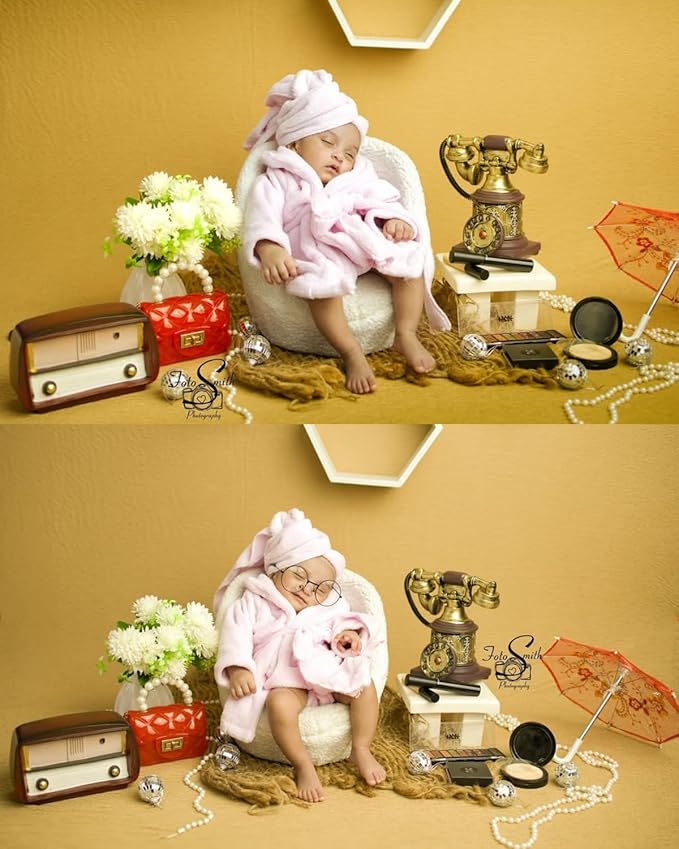 Newborn Photography Props Wooden Table Mini Bedside Table Rustic Square End Table Baby Photoshoot Props Display Risers for Any Newborn Bed and Birthday Cake Smash Photoshoots