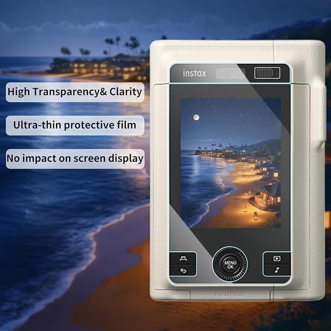 kinokoo Screen Protector for FUJIFILM Instax Mini LiPlay+/LiPlay Plus, PET Film Full Coverage Anti-Scratch Protective Film for instax mini LiPlay+ Hybrid instant camera,Easy Installation （3 packs）
