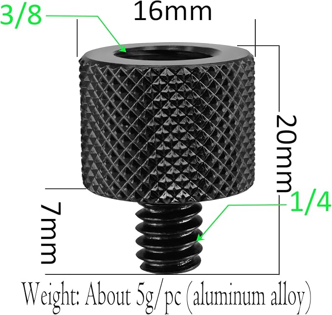 Camera Screw Converter 1/4" to 3/8" Tripod Screw Adapter, BENACES 3-Piece 1/4" Male to 3/8" Female Threaded Nut Connector, 1/4Inch Male Screw to 3/8Inch Female Threaded Adapter (1/4" to 3/8")