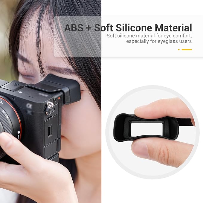 A7CII A7CR Eyecup Eyepiece, Soft Silicon Extended Camera Eye Cup Viewfinder Special Designed for Sony Alpha A7CII A7CR Camera(Not Fits A7C), Not Scratch The Camera Body & Not Affect The Use of Screen