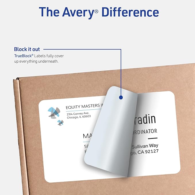 Avery Half-Sheet Printable Shipping Labels, 5.5" x 8.5" Customizable Stickers, White, 20 Blank Mailing Labels, Great for Mailing, Shipping, Organizing, and More (18126)