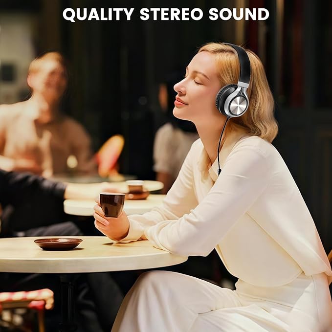 INFURTURE USB C Headphones with Mic,Volume Control,Tangle-Free Plaiting Line,Type C Headphones Wired,Lightweight Foldable for iPhone 17/15/16 Headphone Series/Tablet/School/Travel/Sports/Audiobooks