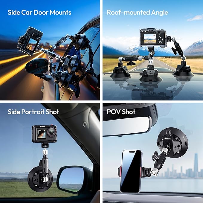 ULANZI HD02 Magic Arm Super Clamp Kit and TB15 Suction Cup Camera Mount