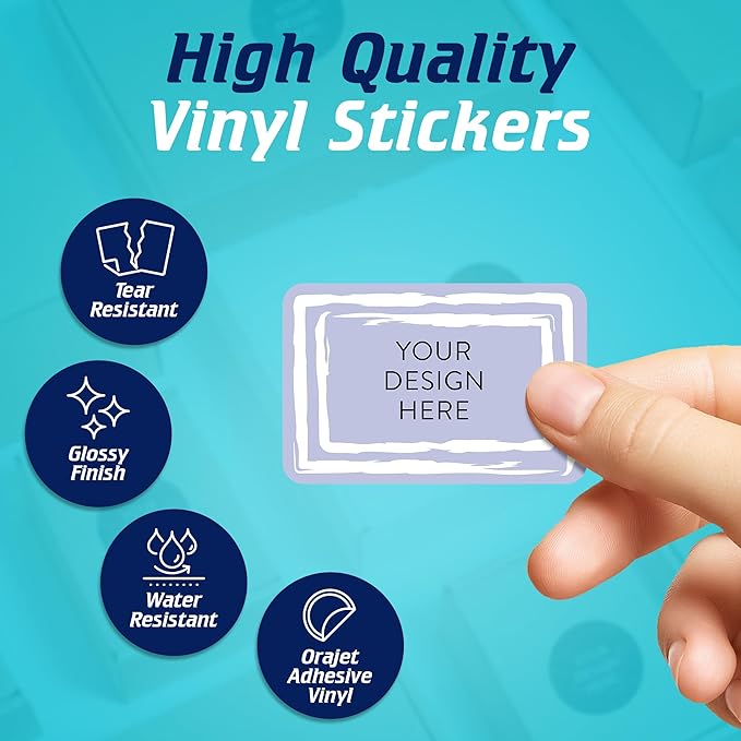 100 Custom Vinyl Stickers - Upload Your own Image, Text, Design, Logo - Personalized Logo Labels for Handmade, Packaging, Bottle, Jars, Candle, Brand Stickers (Lavender Swirls, 6x4)