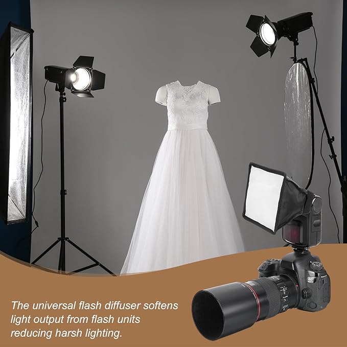 PATIKIL 6" x 6.7" Flash Diffuser Light SoftBox, 2Pcs Universal Collapsible Flash Diffuser with Storage Pouch for SB-5000 SB-700 SB-300 SB-900 SB-910 SB-600 SB-4, Black