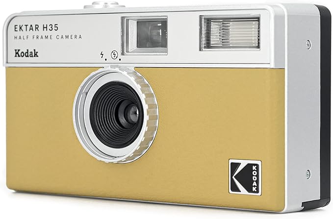 Kodak EKTAR H35 Half Frame Film Camera, 35mm, Reusable, Focus-Free, Lightweight, Easy-to-Use (Sand) (Film & AAA Battery are not Included)