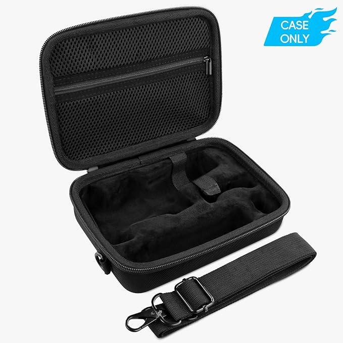 co2CREA Osmo Mobile 8/7P/7 Gimbal Stabilizer Hard Case - Waterproof Travel Storage Box with Custom Foam Insert & Mesh Pocket for DJI OM Mobile 7P Smartphone Gimbal, Accessories, Cables (Black Case)