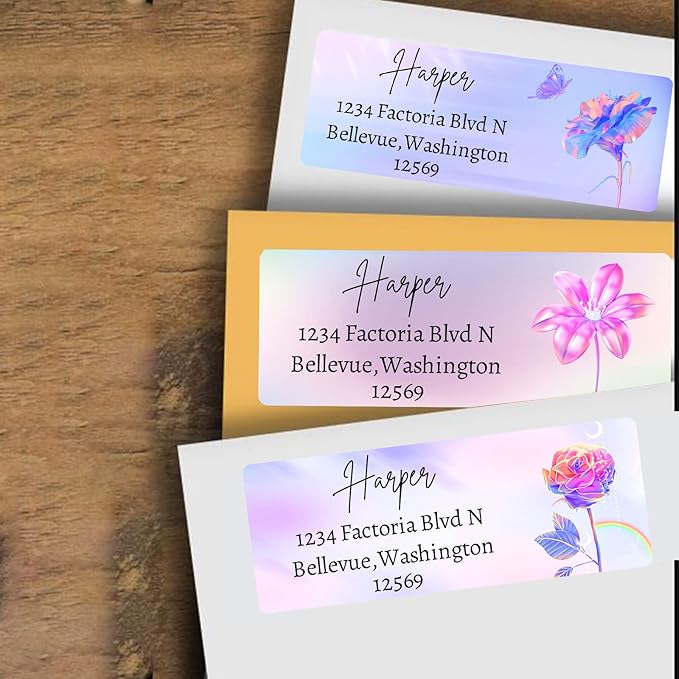 LINMAGCO Personalized Return Address Labels Gold 500 Pcs Mail Labels for Envelopes Weddings Self Adhesive Rectangle Elegant Name Stickers……