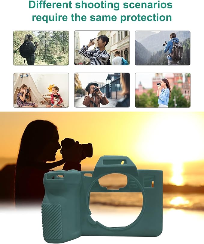 PULUZ Digital Camera Case for Sony A7 IV,Anti-Scratch Soft Silicone Protective Camera Case Camera Skin Case Cover(Green)