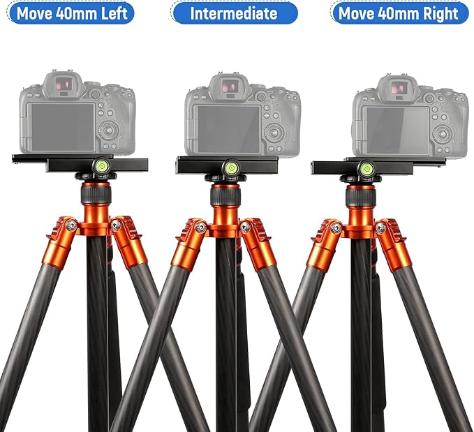NEEWER Quick Release Plate with Clamp Adapter Set, 120mm QR Plate with Clamp, 3/8"&1/4" Screw, Bubble Level, 3/8” to 1/4” Screw Adapter, Compatible with Arca Swiss Tripod Monopod Ball Head