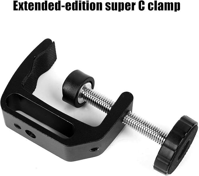 WANBY Camera Clamp Mount Double Ballhead Table Magic Arm Monitor Desk Mount Bracket with Super Clamp with 1/4" and 3/8" Thread for DSLR Camera Rig, LCD Monitor, LED Flash Lights