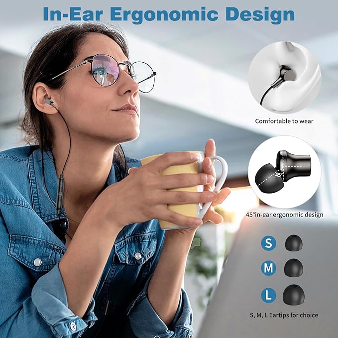 COOYA USB C Headphones Type C Wired Earbuds for iPhone 17 16 Pro 15 iPad 10 Air 6 Pixel 9 8a Magnetic Bass Noise Canceling in-Ear Earphones+Mic for Samsung Galaxy S25 Ultra A16 S23 A35 for OnePlus 13