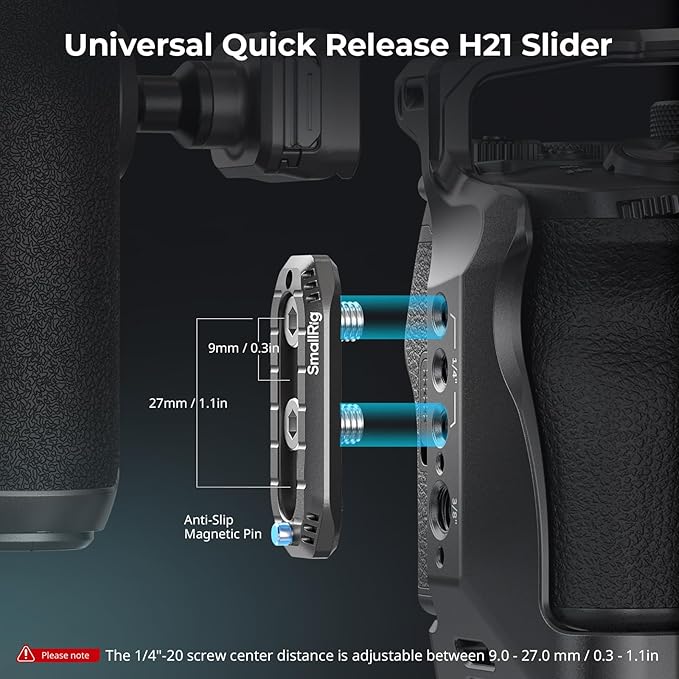 SMALLRIG Quick Release Rotating Side Handle with Integrated NATO Rail, NATO Side Handgrip for DLSR Camera Cage Kit, Left or Right Side Adjustable, HawkLock H21-4485