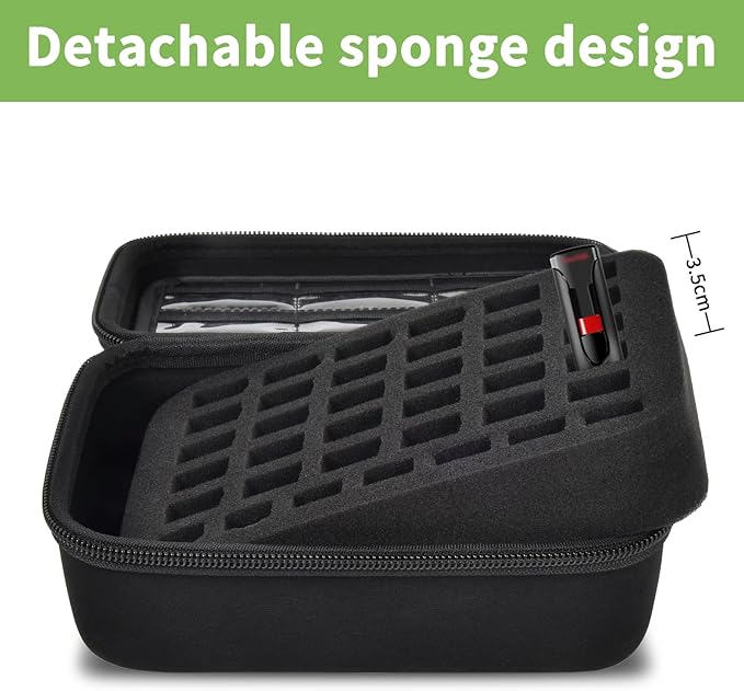 USB Flash Drive Case, SD Card & Memory Stick & Thumb Drives Pouch for SanDisk, for Samsung, Hard Shell Protective Storage Organizer - for IT Admins, Photographers & Film Crews - Box Only- (Black)