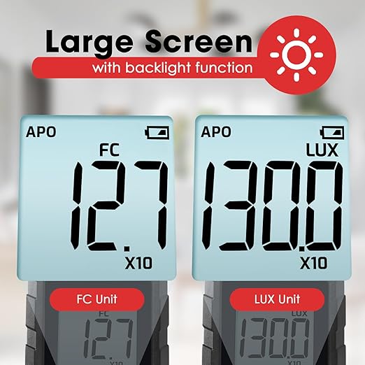 Bluetooth Lux Meter Light Meter, 0.1~200,000Lux Range Light Meter for Plants and Photography, Wireless Light Meter with App Real-time Monitoring, Data Logging and Data Export