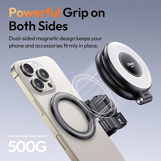 ULANZI PM01 Magnetic Mount Stand Compatible with DJI OSMO Pocket 3, Aluminium Expansion Camera Holder with Cold Shoe and 1/4'' Mount,181/270/360° Adjustment Magnetic Adapter Pocket 3 Xtra Accessories