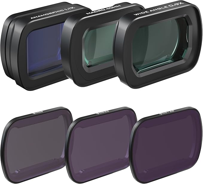 Freewell 2-in-1 Macro & Wide Angle Lens Kit Compatible with Pocket 3/Xtra Muse- Includes Anamorphic Lens, ND Filters, for Cinematic Photo & Video