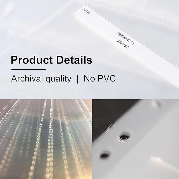 50PCS-YCCLDIPL Archival Storage Sheets 135 35mm Negative Page Preservers, 35mm Film Negative Storage Sheets, Acid-Free Archival Sleeves for Camera Film, Binder-Compatible Protectors for Negatives