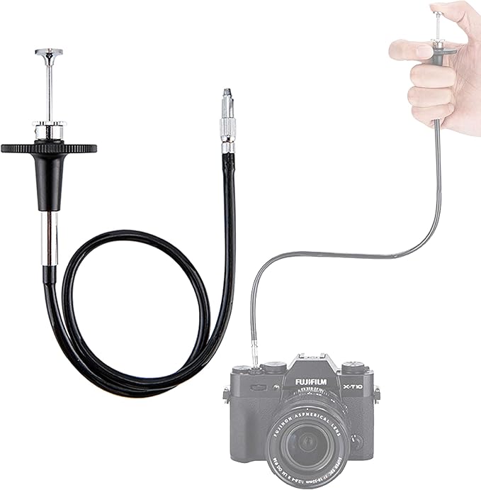 JJC 40cm Black Mechanical Cable Shutter Threaded Release with Bulb-Lock for Fujifilm X10 X20 X30 X100s X100t X-Pro1 X-Pro2 X-E1 X-E2, Leica M6 M7 M8, Nikon Df F4 FM2 F3 FE FM3a F80