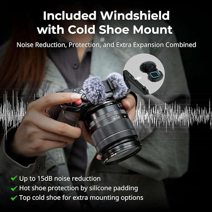 SMALLRIG X-M5 Wooden Handgrip L-Shape Grip for FUJIFILM X-M5, Built-in Quick Release Plate for Arca, Ergonomic Wood Side Handle, Include Windshield with Cold Shoe Adapter,Plate for Arca (Black) - 5260