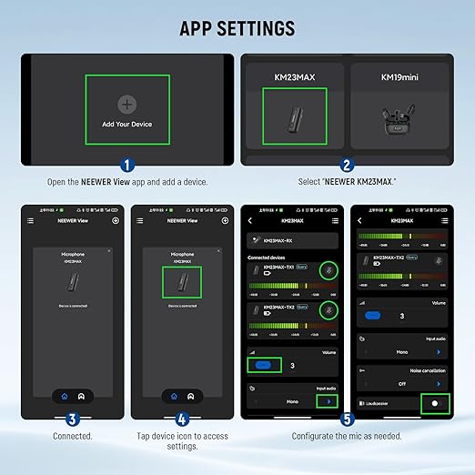 NEEWER KM23Max Wireless Lavalier Microphone 48KHz/24Bit 328ft Range 8H Battery Noise Cancelling Omnidirectional Mini USB C Mic Compatible with DJI Insta360 iPhone Android Phone PC (1x RX + 2X TX)