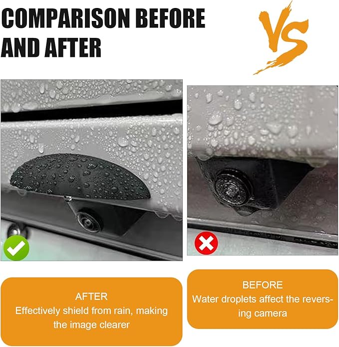 Car Rear View Backup Camera Cover, Backup Camera Rain Shield Protection Sticker, Wider Design Rear Cameras Rain Cover for Blocking Rainwater, Universal Car Modification Accessories (Black)