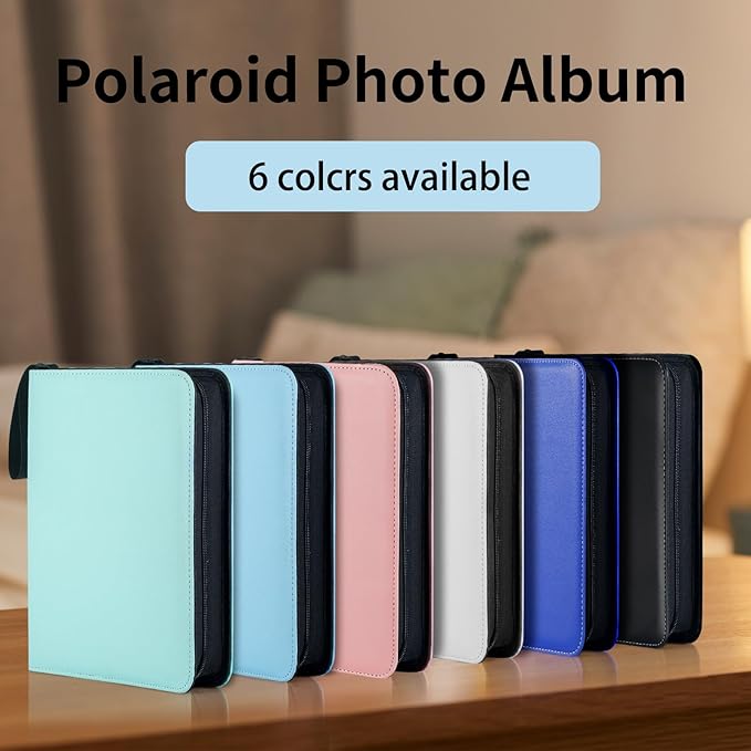 Polaroid Photo Album Book with 240 Pockets 3.5x4.25 Inch Pictures Fits for Polaroid i-Type, 600, SX-70，Go instant photos and Fujifilm Instax Wide Square Photos（Marine Blue）