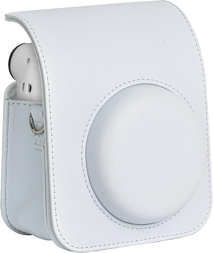 Fujifilm Instax Mini 12 Instant Film Camera Clay White, Fujifilm Instax Mini Twin Pack Instant Film 20 Prints, Prtotective Case, Gift Bundle