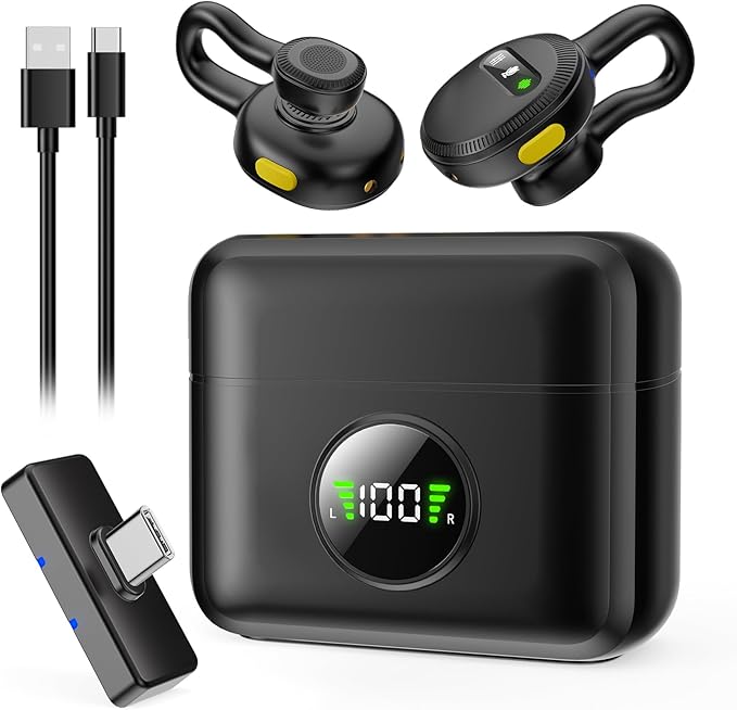 Tisino mini Wireless Lavalier Microphone for iPhone 15,16/Android/Tablets/PC with USB C Plug, Noise Reduction Clip-on Lapel Mic with Charging Case for YouTube, TikTok, Vlog, Podcast, Interview