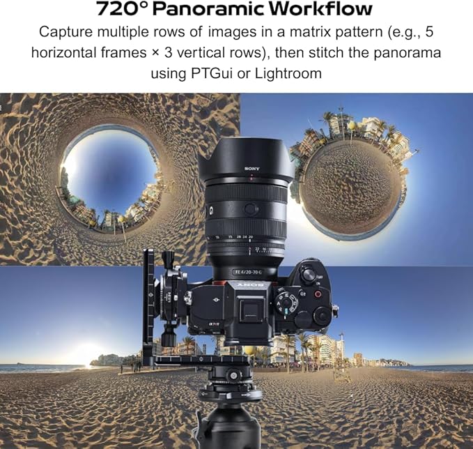 HEIPI Panoramic Panning Base, 360-Degree Tripod Base ARCA-Type Aluminum Alloy Camera Base Plate with Bubble Level for Tripod Monopod DSLR Cameras, Load Capacity 22 LBS