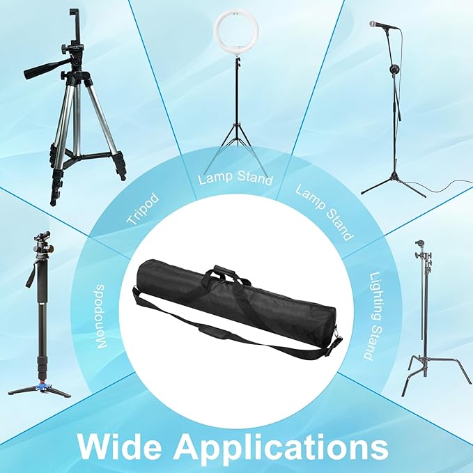 PATIKIL Tripod Carrying Case, 39.4" x 7.1" Heavy Duty Oxford Cloth Padded Tripod Bag with Adjustable Shoulder Straps and Handles for Light Stands Umbrellas Tripods Mic Speaker Stand, Black