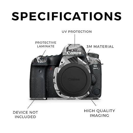 Carbon Fiber Camera Skin Compatible with Canon EOS 6D Mark II Camera (2017) - Mono Camo - Premium 3M Vinyl Protective Wrap Decal Cover - Easy to Apply | Crafted in The USA by MightySkins