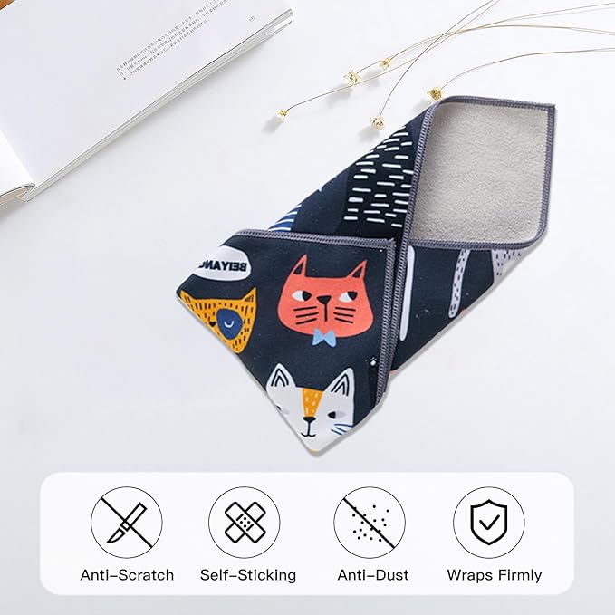 BEIYANG 17.7X17.7 Inch Camera Protective Wrap, Lens Protector Wrapper, Magic Self-Adhesive Cloth for Camera/Lens/Phone/DSLR/Laptop/Accessories, Anti Scratch Equipment Wrap Storage Pouch