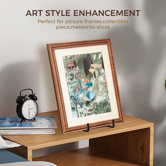 Plate Holder Easel Display Stand - 8 inch Metal Plate Stands for Display - Tabletop Picture Stand - Black Iron Easels for Display Pictures | Photo Frames | Book | Decorative Plates | Plaque -2 Pack