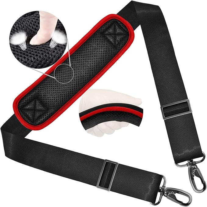 ZINZ Shoulder Strap 58" Ultra-Thick Fixed Padded and Adjustable Buckles Crossbody Strap for Briefcase Laptop Bag Luggage