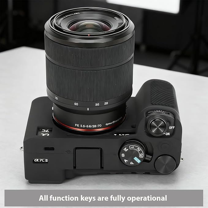 Frevyve Case for Sony A7CII/A7CR Camera Accessories, Soft Silicone Protective Case Skin with Screen Protector, Perfect Fit Sleeve, Lightweight, Anti-Scratch for Sony Alpha 7C II/7CR Cover (Black)
