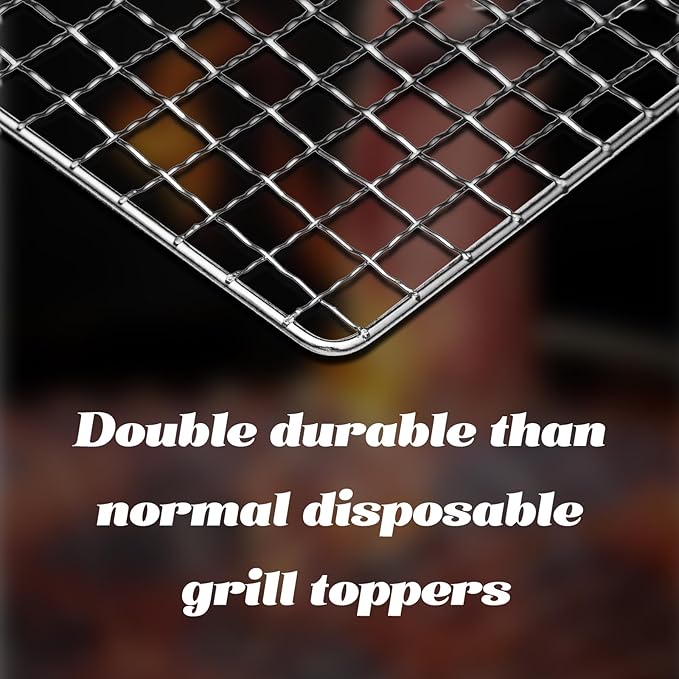 Grill Topper, Disposable Grill Grates, 20Pcs 11.8X15.7 Inch Baking Rack Replacement, BBQ Accessories for Outdoor Smoker Grills