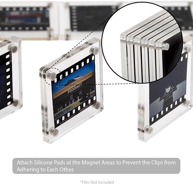 GDSZDDXX Premium Acrylic Magnetic Reversal Film Holders, 6 Packs Archival Storage High Transparency Display Holder for Reversal Film 35mm