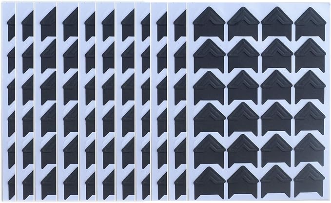10 Sheet (240-pack) Photo Corners Self Adhesive PVC Paper Photo Foto Corner Stickers for Scrapbooking Personal Journal (Style2-10sheet Black)