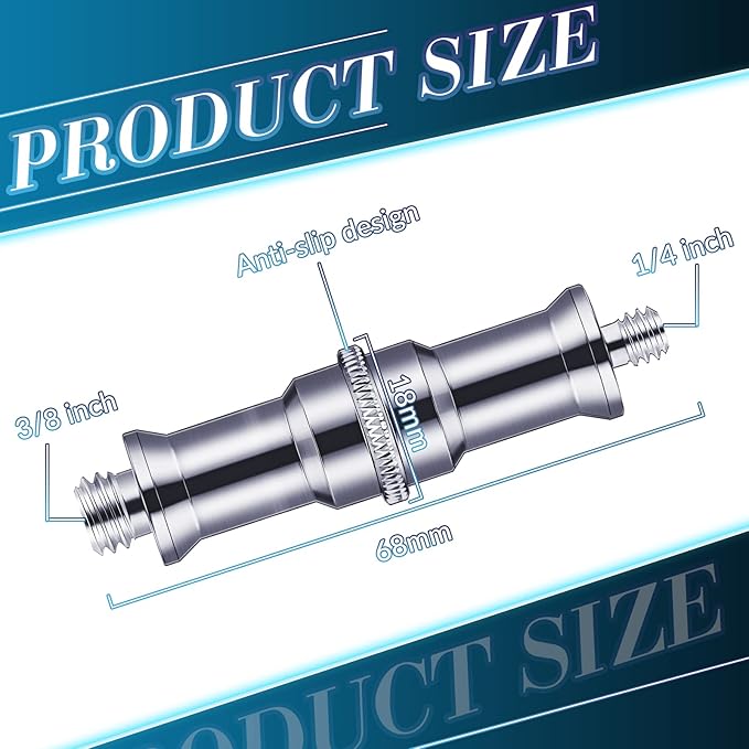 8 Pieces Standard 1/4 to 3/8 Inch Metal Male Convertor Threaded Screw Adapter Stud for Camera Tripod Studio Light Stand Wireless Flash Receiver